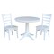 International Concepts Round 36 in Round Top Pedestal Table, with 2 Emily Chairs, White, 36 in W, 36 in L, 28.9 in H, Wood K08-36RT-27B-C617-2 - alternate 1